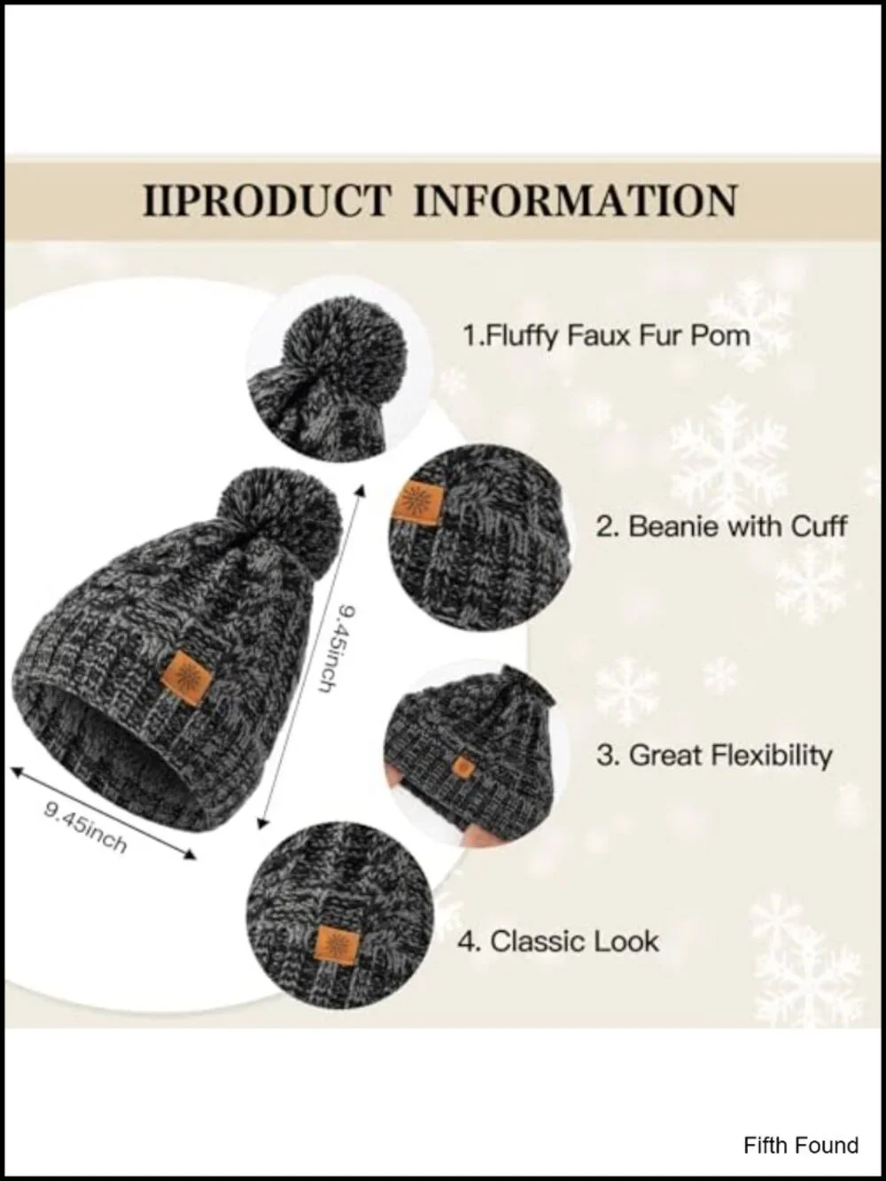 Womens Winter 3-in-1 Set Beanie Scarf Touchscreen Gloves Acrylic Knit